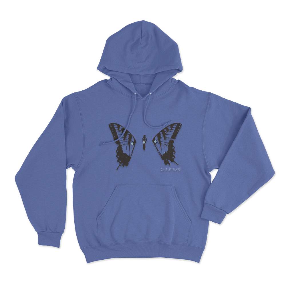 Paramore Butterfly Unisex Hoodie Blue Paramore Butterfly Unisex Hoodie Blue