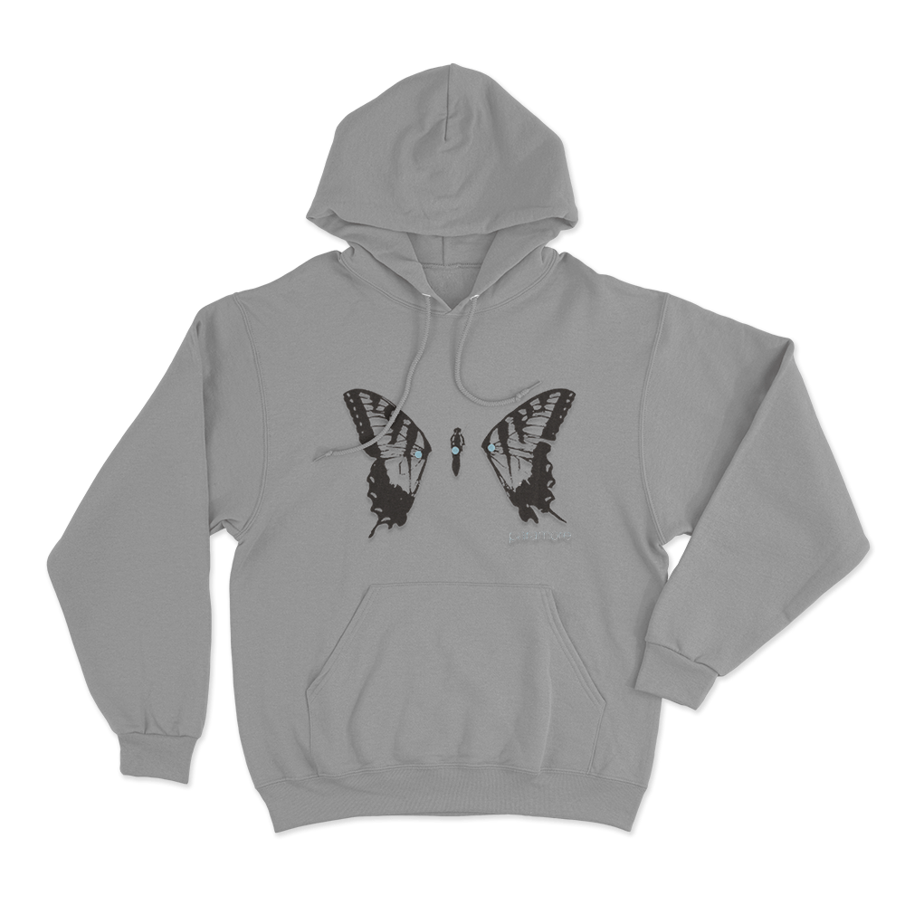 Paramore Butterfly Unisex Hoodie Grey Paramore Butterfly Unisex Hoodie Grey