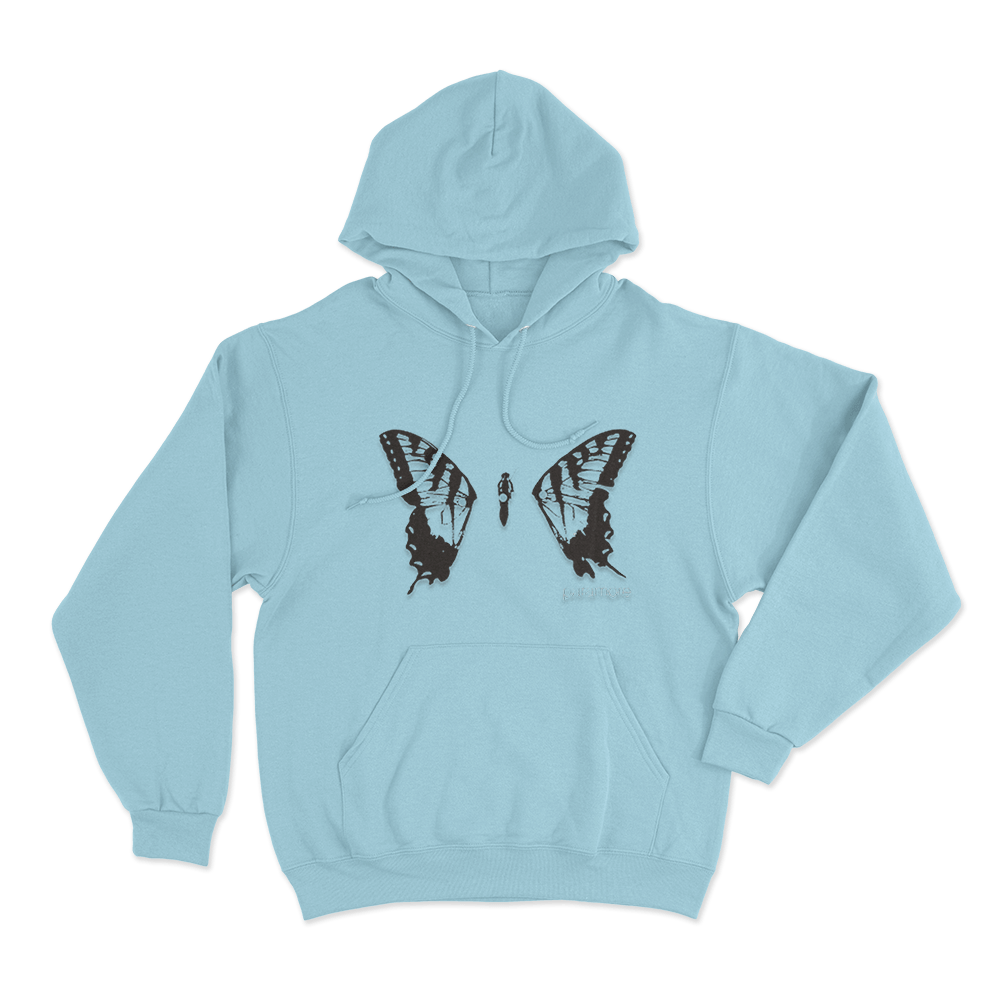 Paramore Butterfly Unisex Hoodie Sky Blue Paramore Butterfly Unisex Hoodie Sky Blue