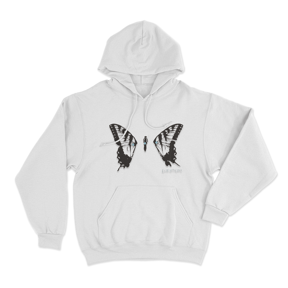 Paramore Butterfly Unisex Hoodie White Paramore Butterfly Unisex Hoodie White