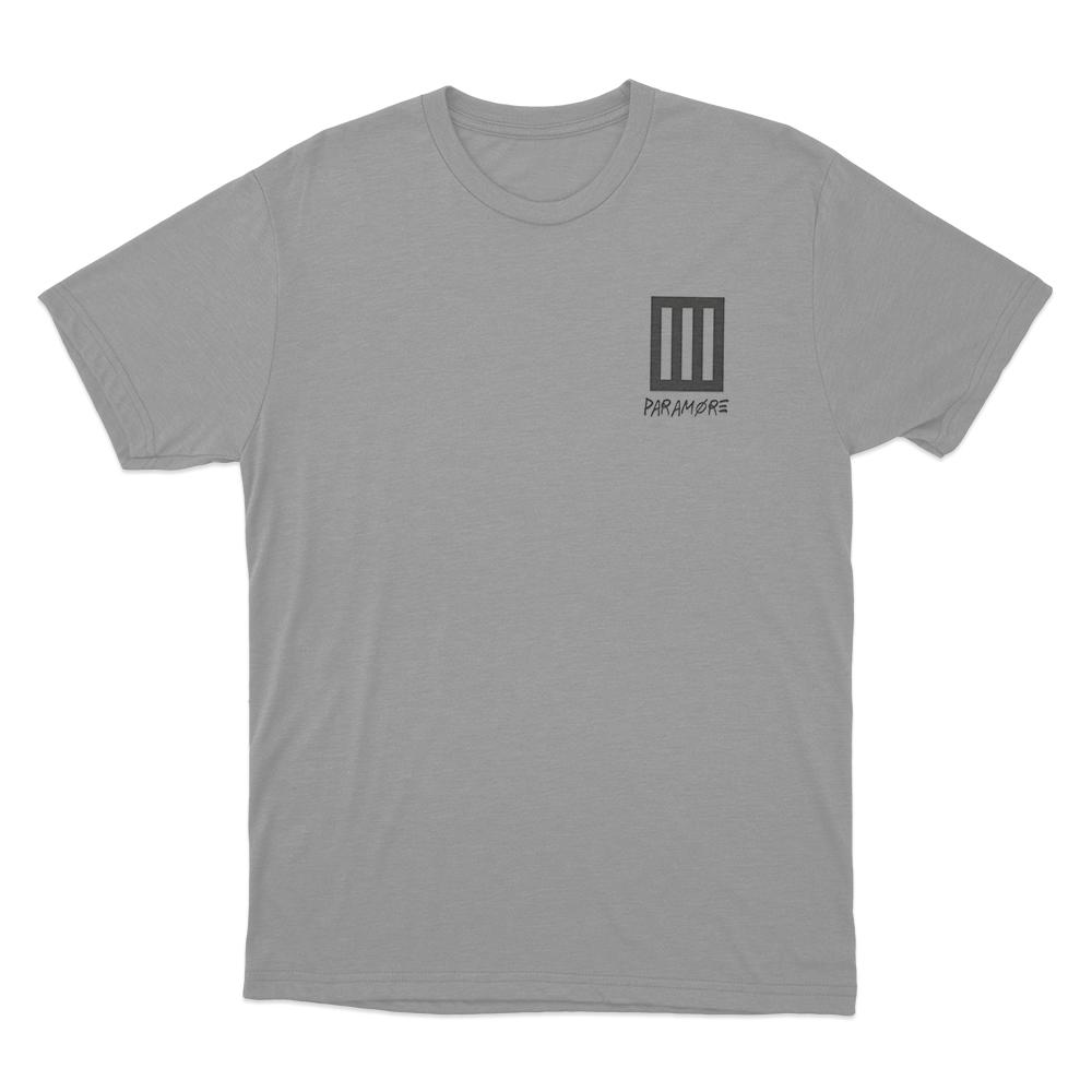 Paramore Classic Logo Unisex T Shirt Grey Paramore Classic Logo Unisex T Shirt Grey