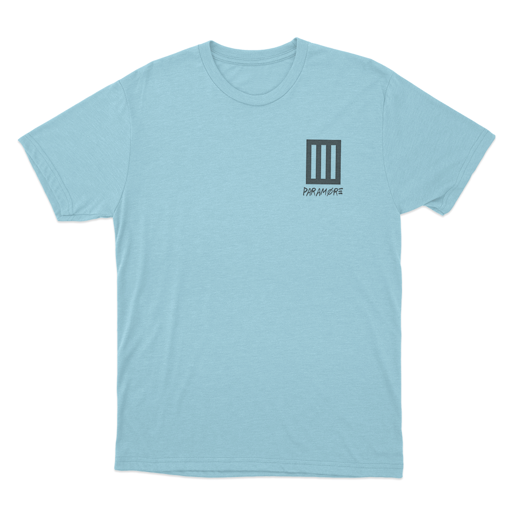 Paramore Classic Logo Unisex T Shirt Sky Blue Paramore Classic Logo Unisex T Shirt Sky Blue