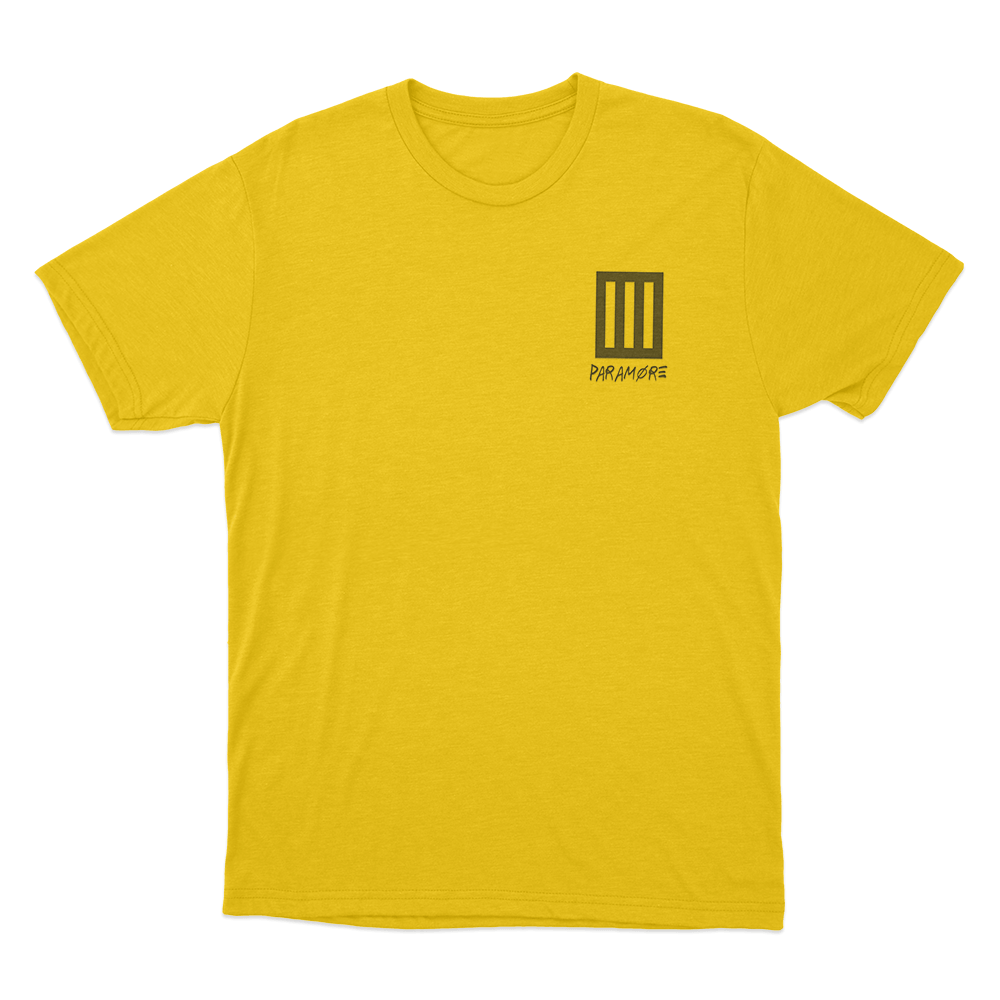 Paramore Classic Logo Unisex T Shirt Yellow Paramore Classic Logo Unisex T Shirt Yellow
